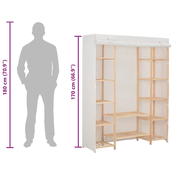 Kleiderschrank Weiß 135 x 40 x 170 cm Stoff