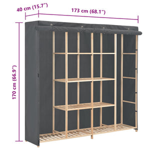 vidaXL Armoire en tissu gris 173 x 40 x 170 cm