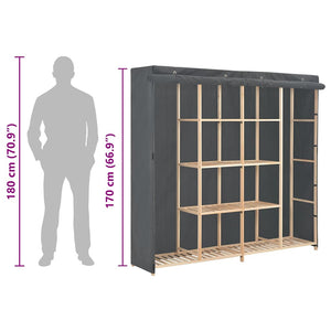 vidaXL Armoire en tissu gris 173 x 40 x 170 cm