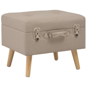 vidaXL Pouf de rangement 40 cm tissu beige