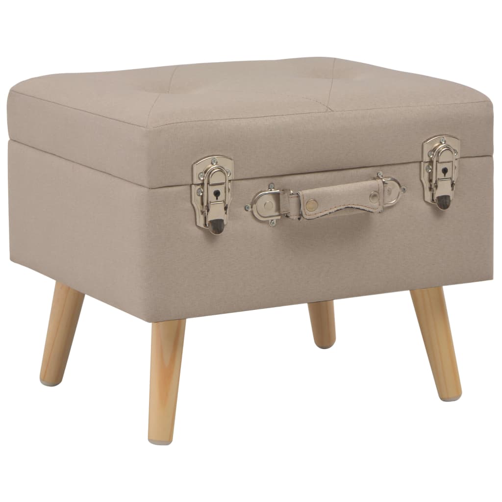 vidaXL Pouf de rangement 40 cm tissu beige