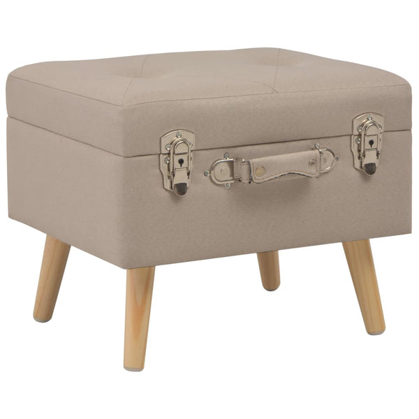 vidaXL Pouf de rangement 40 cm tissu beige