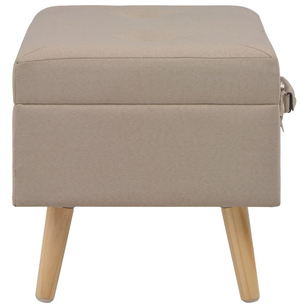 vidaXL Pouf de rangement 40 cm tissu beige