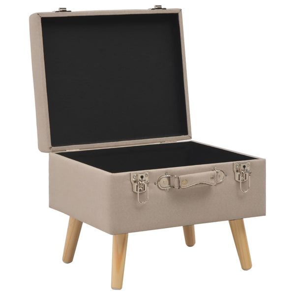 vidaXL Pouf de rangement 40 cm tissu beige