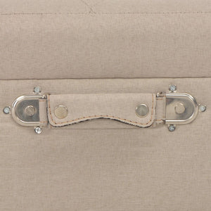 vidaXL Pouf de rangement 40 cm tissu beige