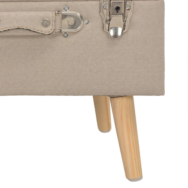 vidaXL Pouf de rangement 40 cm tissu beige
