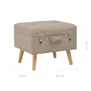 vidaXL Pouf de rangement 40 cm tissu beige