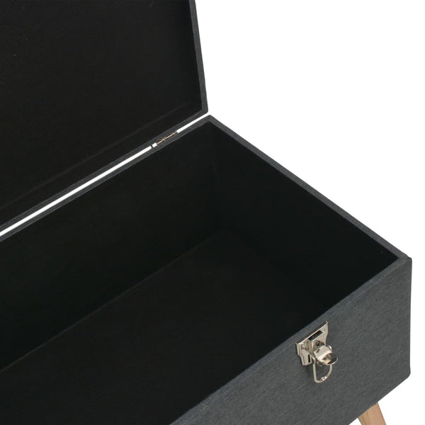 Hocker mit Stauraum 3 Stk. Dunkelgrau Stoff