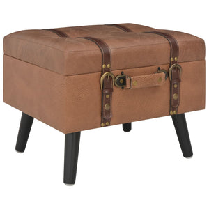 vidaXL Lot de 3 poufs de rangement marron en similicuir