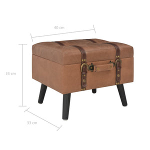 vidaXL Lot de 3 poufs de rangement marron en similicuir