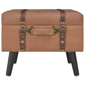 vidaXL Lot de 3 poufs de rangement marron en similicuir