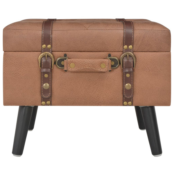 vidaXL Lot de 3 poufs de rangement marron en similicuir