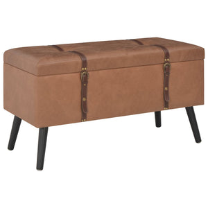 vidaXL Lot de 3 poufs de rangement marron en similicuir