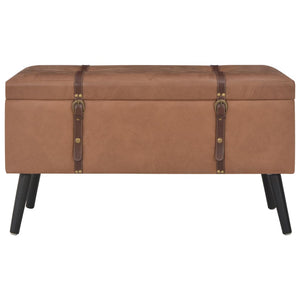 vidaXL Lot de 3 poufs de rangement marron en similicuir