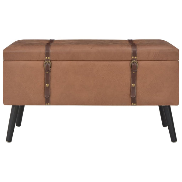 vidaXL Lot de 3 poufs de rangement marron en similicuir