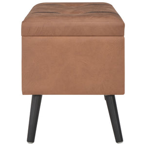 vidaXL Lot de 3 poufs de rangement marron en similicuir