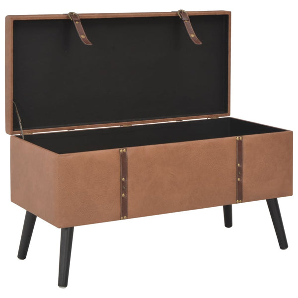 vidaXL Lot de 3 poufs de rangement marron en similicuir