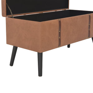 vidaXL Lot de 3 poufs de rangement marron en similicuir
