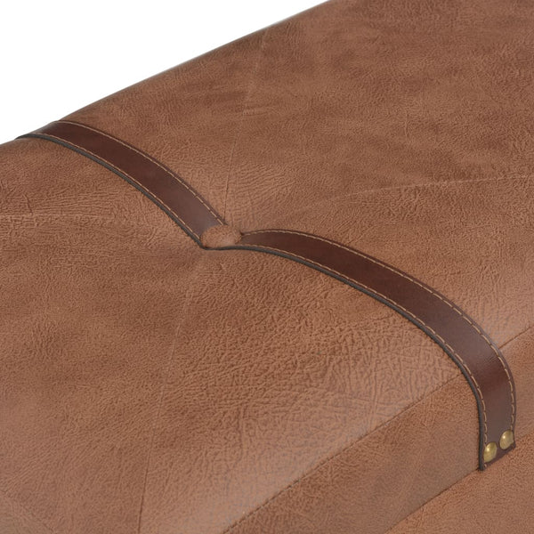 vidaXL Lot de 3 poufs de rangement marron en similicuir