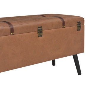 vidaXL Lot de 3 poufs de rangement marron en similicuir