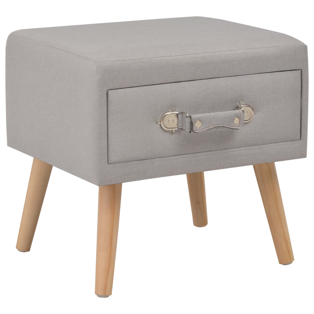vidaXL Table de chevet grise 40x35x40 cm Tissu