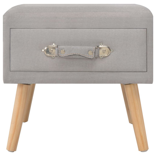 vidaXL Table de chevet grise 40x35x40 cm Tissu