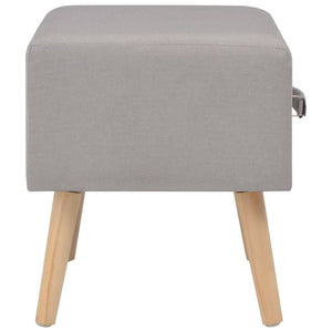 vidaXL Table de chevet grise 40x35x40 cm Tissu