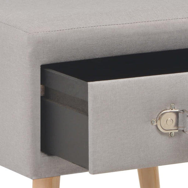 vidaXL Table de chevet grise 40x35x40 cm Tissu