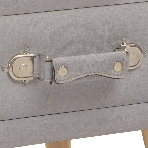 vidaXL Table de chevet grise 40x35x40 cm Tissu
