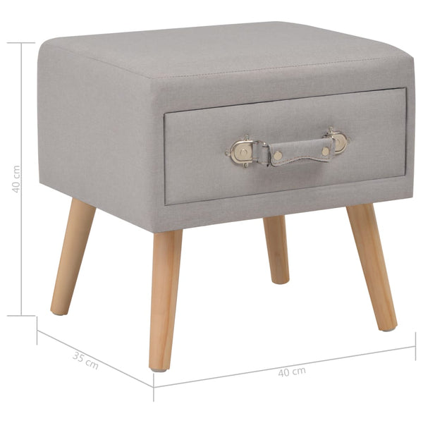 Nachttisch Grau 40x35x40 Stoff