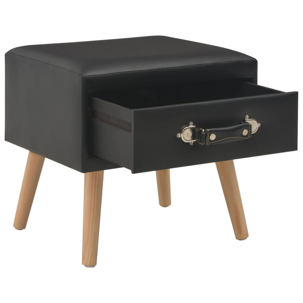 Nachttisch Schwarz 40x35x40 Kunstleder