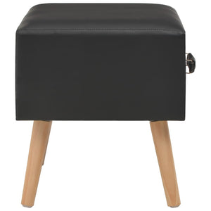 Nachttisch Schwarz 40x35x40 Kunstleder