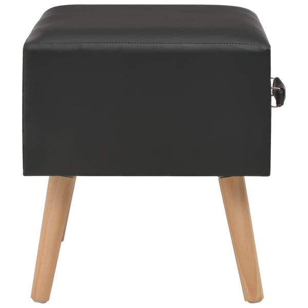 Nachttisch Schwarz 40x35x40 Kunstleder