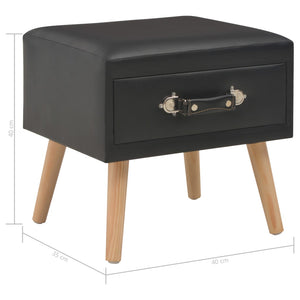 Nachttisch Schwarz 40x35x40 Kunstleder