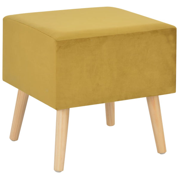 Nachttisch Senfgelb 40x35x40 Samt