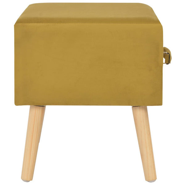 Nachttisch Senfgelb 40x35x40 Samt
