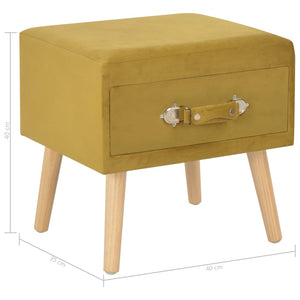 Nachttisch Senfgelb 40x35x40 Samt