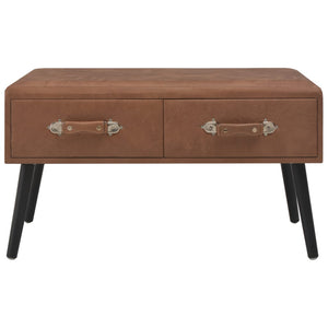 Couchtisch Dunkelbraun 80x40x46 cm Kunstleder