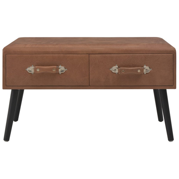 Couchtisch Dunkelbraun 80x40x46 cm Kunstleder