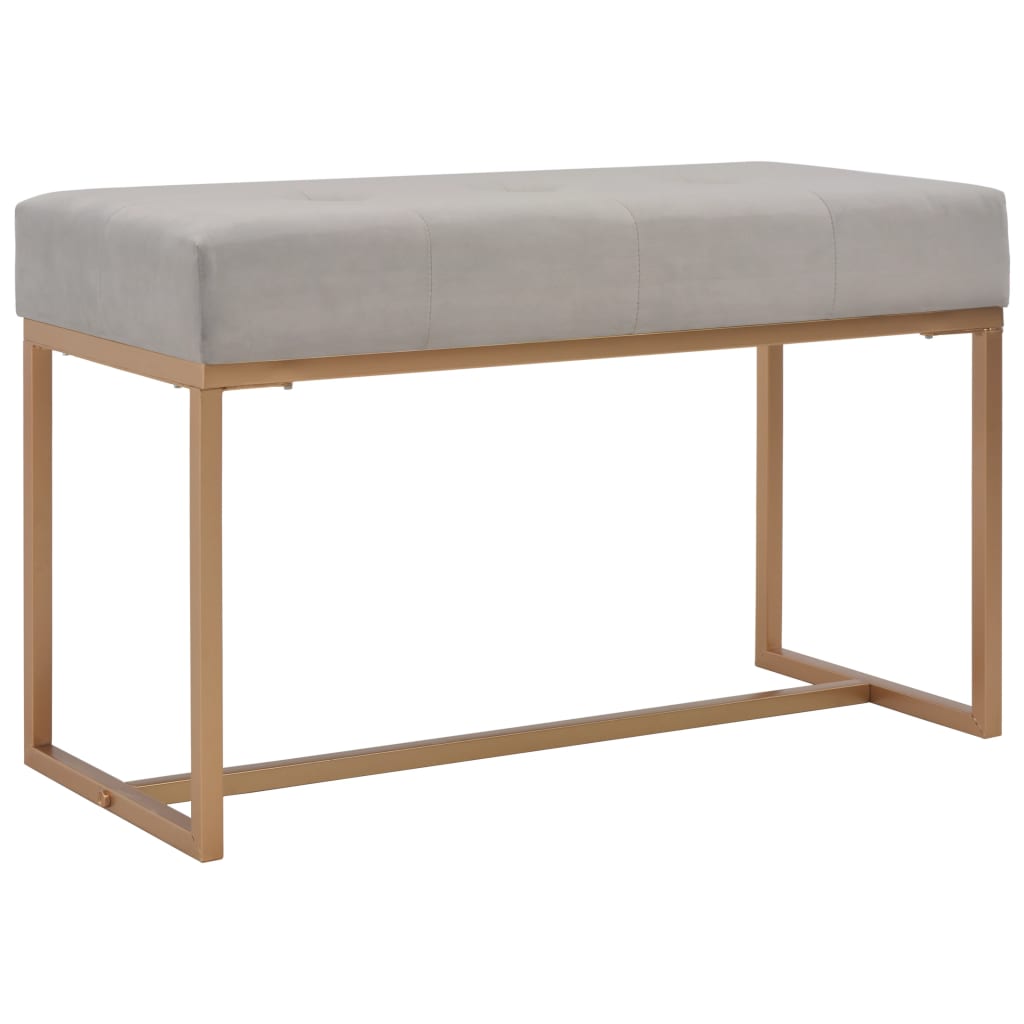 vidaXL Banc 80 cm Gris Velours