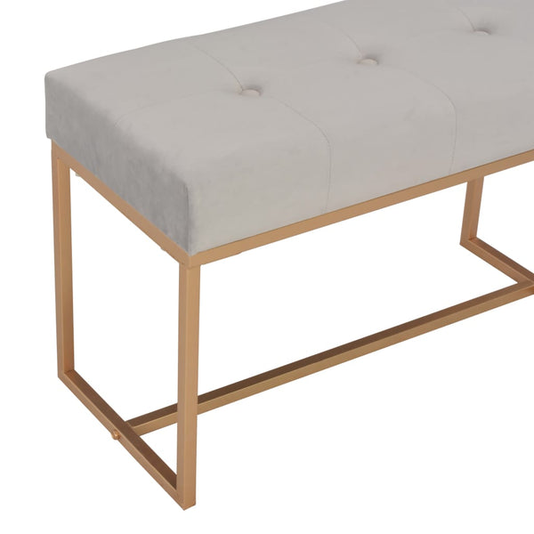 vidaXL Banc 80 cm Gris Velours