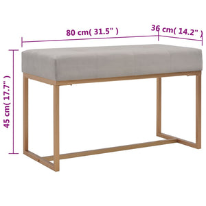 Bank 80 cm Grau Samt
