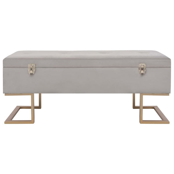 Bank mit Staufach 105 cm Grau Samt