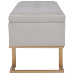 Bank mit Staufach 105 cm Grau Samt