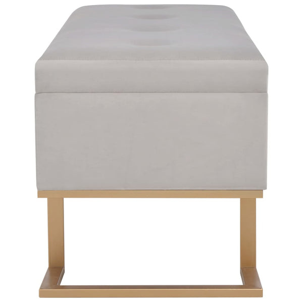 Bank mit Staufach 105 cm Grau Samt
