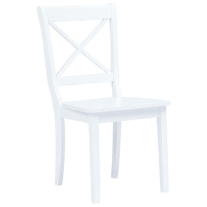 vidaXL Chaises de salle à manger 2 pcs Blanc Bois massif d'hévéa