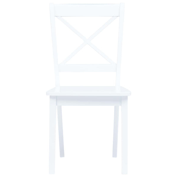 vidaXL Chaises de salle à manger 2 pcs Blanc Bois massif d'hévéa