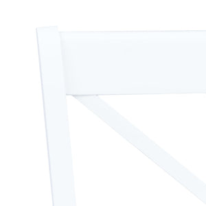 vidaXL Chaises de salle à manger 2 pcs Blanc Bois massif d'hévéa