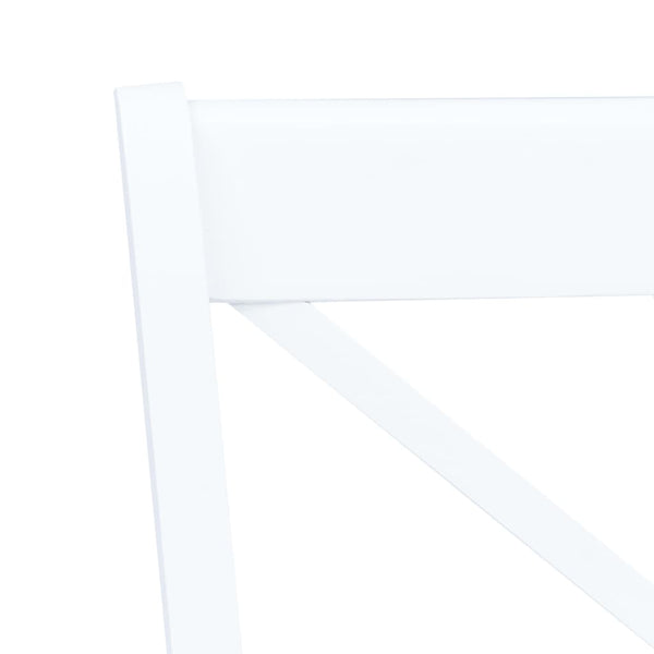 vidaXL Chaises de salle à manger 2 pcs Blanc Bois massif d'hévéa