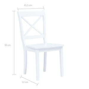 vidaXL Chaises de salle à manger 2 pcs Blanc Bois massif d'hévéa